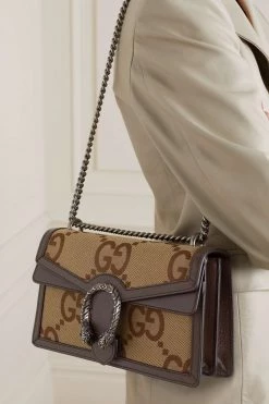 GUCCI Dionysus Jumbo GG Schultertasche Aus Canvas Mit Jacquard-Muster Und Lederbesätzen ,Braun -Offizielle GUCCI Website w920 q60 568