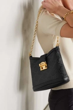 GUCCI Schultertasche Aus Geprägtem Leder ,Schwarz -Offizielle GUCCI Website w920 q60 585