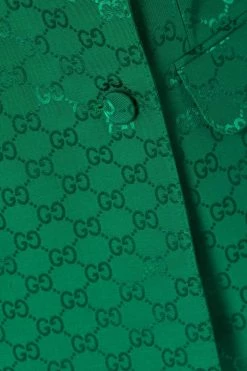 GUCCI Aria Doppelreihiger Blazer Aus Jacquard Aus Einer Baumwollmischung ,Grün -Offizielle GUCCI Website w920 q60 596