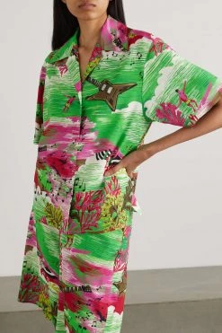 GUCCI Love Parade Hemd Aus Bedrucktem Twill ,Grün -Offizielle GUCCI Website w920 q60 6