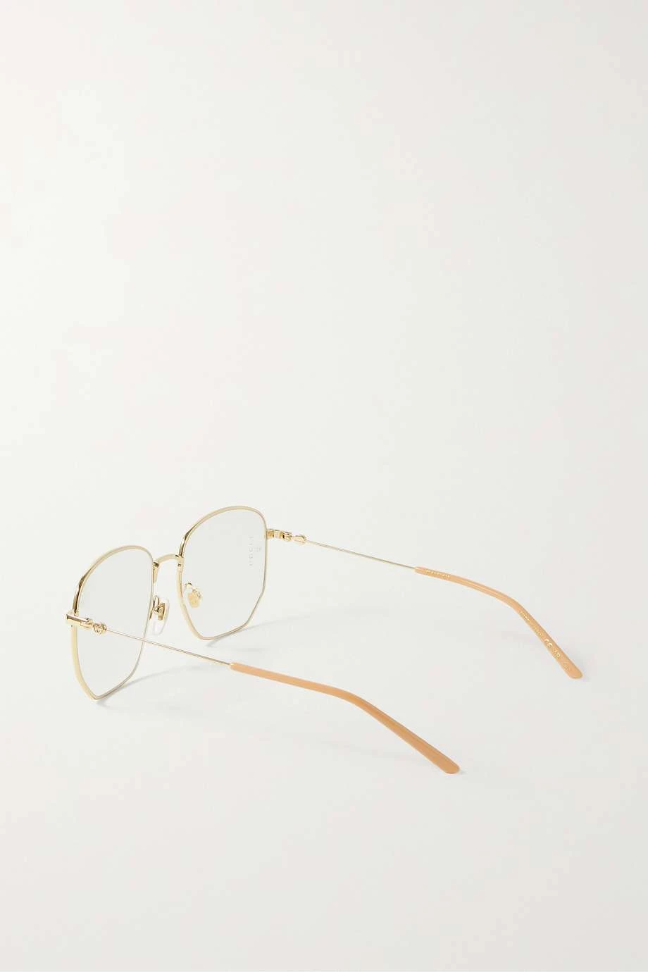 GUCCI EYEWEAR Goldfarbene Brille Mit Sechseckigem Rahmen ,Schwarz 3 GUCCI EYEWEAR Goldfarbene Brille Mit Sechseckigem Rahmen ,Schwarz – Bild 3