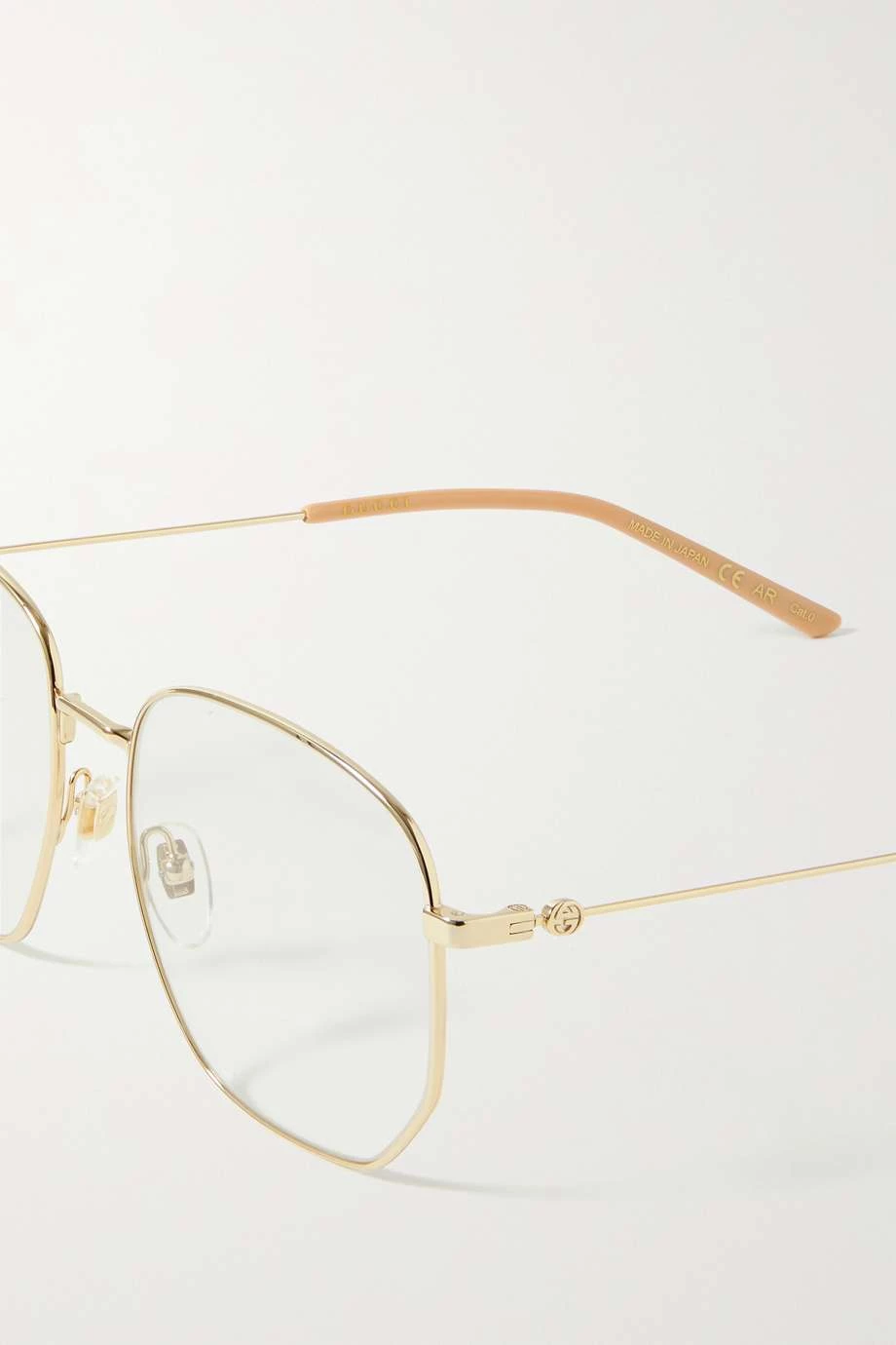 GUCCI EYEWEAR Goldfarbene Brille Mit Sechseckigem Rahmen ,Schwarz 4 GUCCI EYEWEAR Goldfarbene Brille Mit Sechseckigem Rahmen ,Schwarz – Bild 4