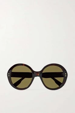 GUCCI EYEWEAR Nouvelle Vague Oversized-Sonnenbrille Mit Rundem Rahmen Aus Azetat ,Braun
