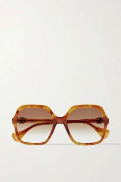 GUCCI EYEWEAR Oversized-Sonnenbrille Mit Eckigem Rahmen Aus Azetat In Hornoptik ,Braun