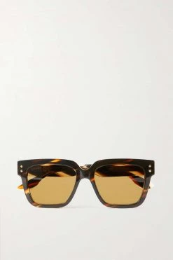 GUCCI EYEWEAR Nouvelle Vague Sonnenbrille Mit Eckigem Rahmen Aus Azetat In Hornoptik