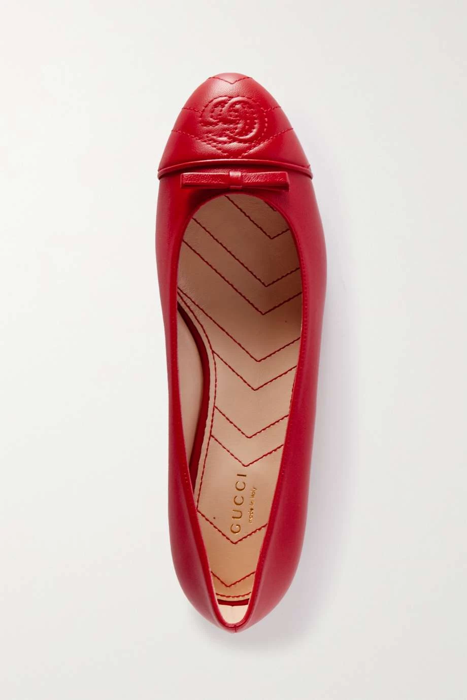 GUCCI Marmont Ballerinas Aus Gestepptem Leder Mit Logostickerei ,Rot 1 GUCCI Marmont Ballerinas Aus Gestepptem Leder Mit Logostickerei ,Rot