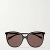 GUCCI EYEWEAR Sonnenbrille Mit Cat-Eye-Rahmen Aus Azetat Mit Goldfarbenen Details ,Schwarz