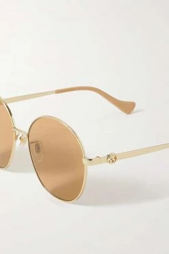 GUCCI EYEWEAR Goldfarbene Sonnenbrille Mit Rundem Rahmen 8 GUCCI EYEWEAR Goldfarbene Sonnenbrille Mit Rundem Rahmen -Offizielle GUCCI Website w920 q60 657