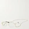 GUCCI EYEWEAR Goldfarbene Oversized-Pilotenbrille Mit Azetat
