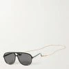 GUCCI EYEWEAR Oversized-Pilotensonnenbrille Aus Azetat Mit Goldfarbenen Details ,Schwarz