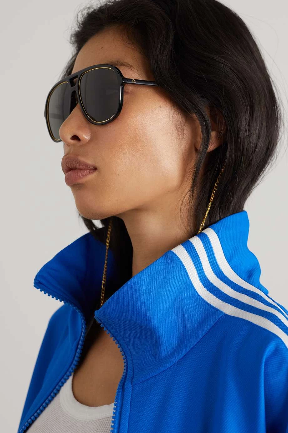 GUCCI EYEWEAR Oversized-Pilotensonnenbrille Aus Azetat Mit Goldfarbenen Details ,Schwarz 2 GUCCI EYEWEAR Oversized-Pilotensonnenbrille Aus Azetat Mit Goldfarbenen Details ,Schwarz – Bild 2