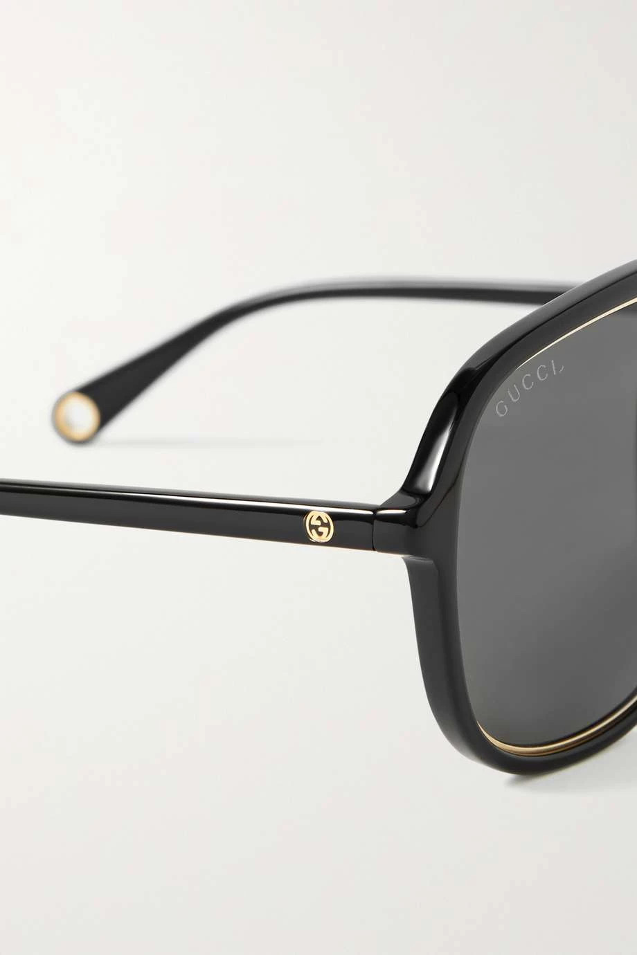 GUCCI EYEWEAR Oversized-Pilotensonnenbrille Aus Azetat Mit Goldfarbenen Details ,Schwarz 4 GUCCI EYEWEAR Oversized-Pilotensonnenbrille Aus Azetat Mit Goldfarbenen Details ,Schwarz – Bild 4