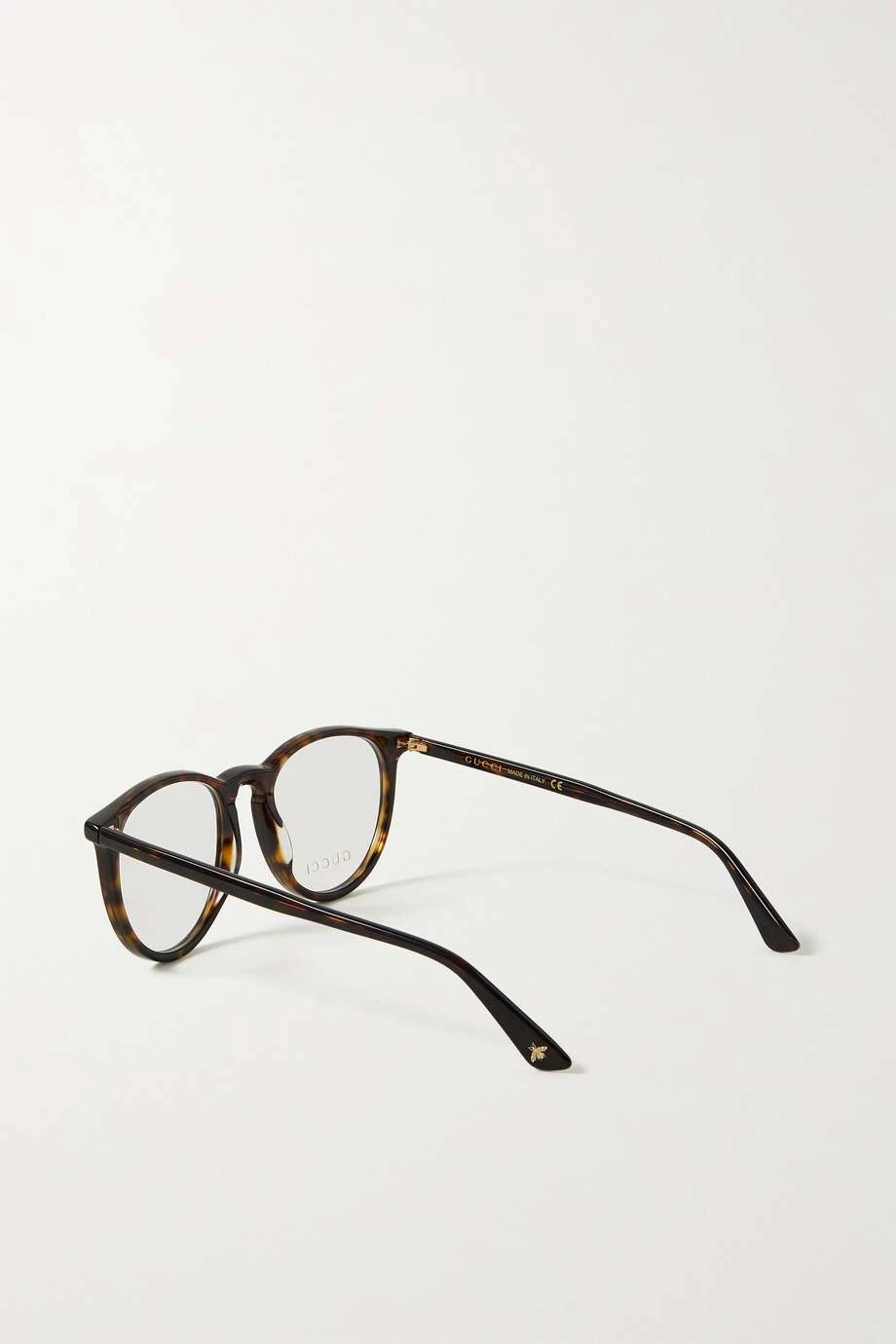 GUCCI EYEWEAR Brille Mit Rundem Rahmen Aus Azetat In Hornoptik ,Schwarz 3 GUCCI EYEWEAR Brille Mit Rundem Rahmen Aus Azetat In Hornoptik ,Schwarz – Bild 3