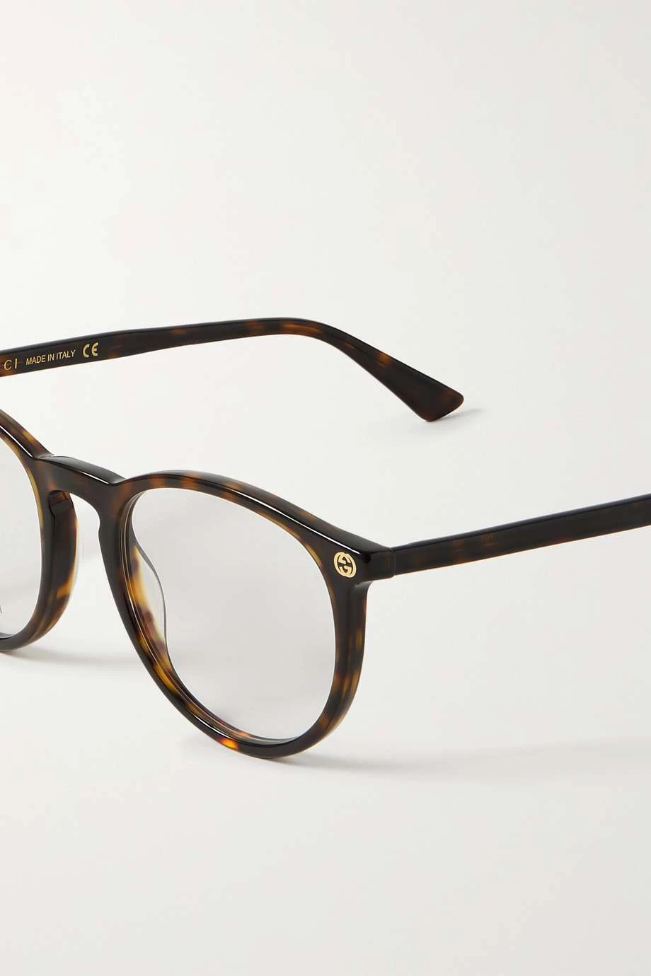 GUCCI EYEWEAR Brille Mit Rundem Rahmen Aus Azetat In Hornoptik ,Schwarz 4 GUCCI EYEWEAR Brille Mit Rundem Rahmen Aus Azetat In Hornoptik ,Schwarz – Bild 4