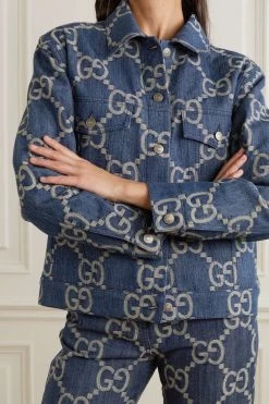 GUCCI Jumbo GG Jacke Aus Denim Mit Jacquard-Muster ,Blau -Offizielle GUCCI Website w920 q60 676