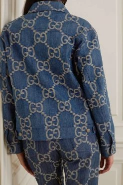 GUCCI Jumbo GG Jacke Aus Denim Mit Jacquard-Muster ,Blau -Offizielle GUCCI Website w920 q60 677