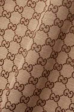 GUCCI Midirock Aus Canvas Aus Einer Baumwollmischung Mit Jacquard-Muster, Lederbesätzen Und Gürtel ,Camel -Offizielle GUCCI Website w920 q60 683