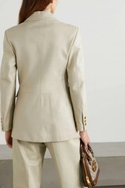 GUCCI Aria Doppelreihiger Blazer Aus Leder ,Grau -Offizielle GUCCI Website w920 q60 692