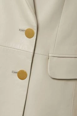 GUCCI Aria Doppelreihiger Blazer Aus Leder ,Grau -Offizielle GUCCI Website w920 q60 693