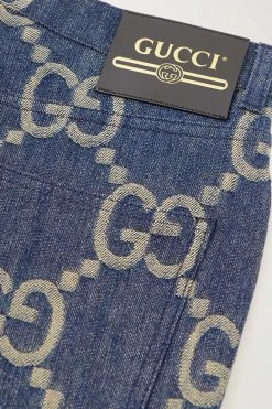 GUCCI Jumbo GG Hoch Sitzende Hose Mit Geradem Bein Aus Denim Mit Jacquard-Muster ,Blau 10 GUCCI Jumbo GG Hoch Sitzende Hose Mit Geradem Bein Aus Denim Mit Jacquard-Muster ,Blau -Offizielle GUCCI Website w920 q60 710