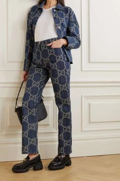 GUCCI Jumbo GG Hoch Sitzende Hose Mit Geradem Bein Aus Denim Mit Jacquard-Muster ,Blau 11 GUCCI Jumbo GG Hoch Sitzende Hose Mit Geradem Bein Aus Denim Mit Jacquard-Muster ,Blau -Offizielle GUCCI Website w920 q60 711