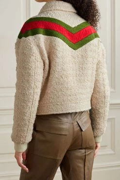 GUCCI Gestreifte Jacke Aus Bouclé Aus Einer Wollmischung ,Beige -Offizielle GUCCI Website w920 q60 715