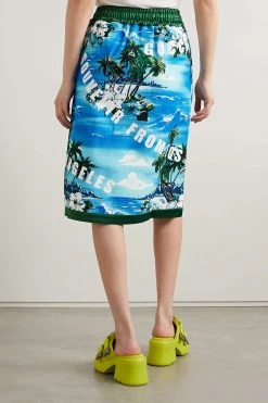 GUCCI Love Parade Rock Aus Bedrucktem Baumwoll-Canvas Mit Wickel-Effekt Und Satinbesatz ,Blau -Offizielle GUCCI Website w920 q60 72