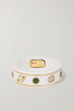 GUCCI Icon Ring Aus 18 Karat Gold Mit Emaille Und Topasen -Offizielle GUCCI Website w920 q60 757
