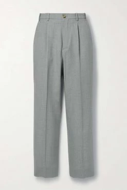 GUCCI Aria Hose Mit Geradem Bein Aus Grain De Poudre Aus Wolle ,Grau