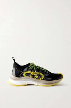 GUCCI Run Sneakers Aus Mesh Und Gummi ,Schwarz