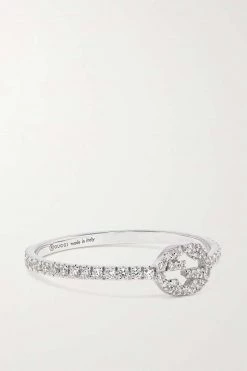 GUCCI Ring Aus 18 Karat Weißgold Mit Diamanten