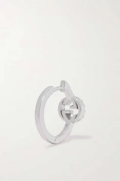 GUCCI Einzelne Creole Aus 18 Karat Weißgold Mit Diamanten -Offizielle GUCCI Website w920 q60 831