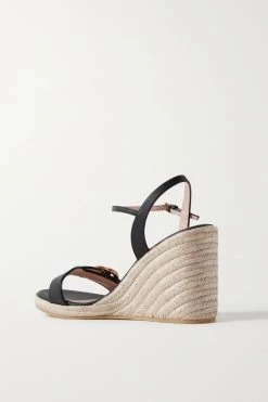 GUCCI Aitana Espadrille-Wedges Aus Leder Mit Logo ,Schwarz -Offizielle GUCCI Website w920 q60 847