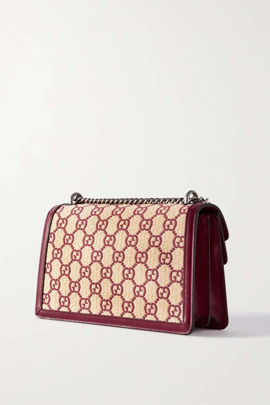 GUCCI Dionysus Schultertasche Aus Stroh Mit Stickereien Und Besätzen Aus Strukturiertem Leder ,Rot 3 GUCCI Dionysus Schultertasche Aus Stroh Mit Stickereien Und Besätzen Aus Strukturiertem Leder ,Rot – Bild 3