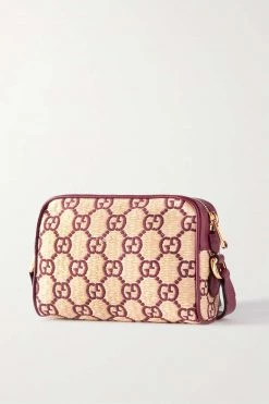 GUCCI Ophidia Mini Schultertasche Aus Stroh Mit Stickereien Und Besätzen Aus Strukturiertem Leder ,Rot -Offizielle GUCCI Website w920 q60 874