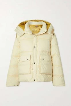 GUCCI + The North Face Daunenjacke Aus Gestepptem Ripstop Mit Print Und Kapuze ,Creme