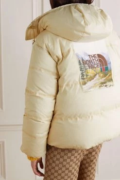 GUCCI + The North Face Daunenjacke Aus Gestepptem Ripstop Mit Print Und Kapuze ,Creme -Offizielle GUCCI Website w920 q60 886