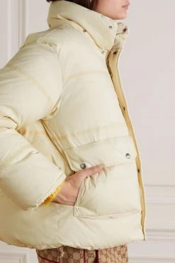 GUCCI + The North Face Daunenjacke Aus Gestepptem Ripstop Mit Print Und Kapuze ,Creme -Offizielle GUCCI Website w920 q60 888