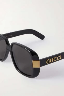 GUCCI EYEWEAR Fashion Show Sonnenbrille Mit Eckigem Rahmen Aus Azetat ,Schwarz -Offizielle GUCCI Website w920 q60 89