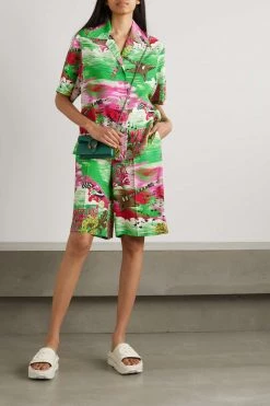 GUCCI Love Parade Hemd Aus Bedrucktem Twill ,Grün -Offizielle GUCCI Website w920 q60 9