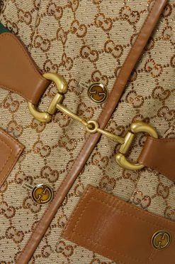 GUCCI Aria Jacke Aus Canvas Aus Einer Baumwollmischung Mit Jacquard-Muster, Lederbesätzen Und Gürtel ,Camel 10 GUCCI Aria Jacke Aus Canvas Aus Einer Baumwollmischung Mit Jacquard-Muster, Lederbesätzen Und Gürtel ,Camel -Offizielle GUCCI Website w920 q60 921