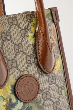 GUCCI Mini Tote Aus Beschichtetem Canvas Mit Print Und Lederbesätzen ,Braun -Offizielle GUCCI Website w920 q60 955