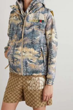 GUCCI + The North Face Daunenweste Aus Gestepptem Shell Mit Stickerei ,Grün -Offizielle GUCCI Website w920 q60 960