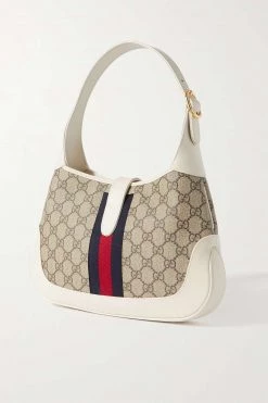 GUCCI Jackie 1961 Kleine Schultertasche Aus Beschichtetem Canvas Und Leder Mit Webband ,Weiß -Offizielle GUCCI Website w920 q60 970