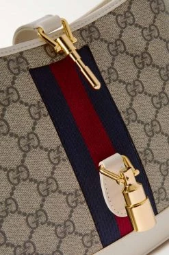 GUCCI Jackie 1961 Kleine Schultertasche Aus Beschichtetem Canvas Und Leder Mit Webband ,Weiß -Offizielle GUCCI Website w920 q60 971