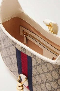 GUCCI Jackie 1961 Kleine Schultertasche Aus Beschichtetem Canvas Und Leder Mit Webband ,Weiß -Offizielle GUCCI Website w920 q60 972