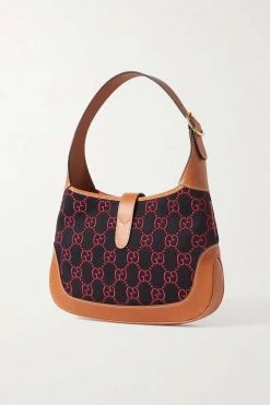 GUCCI Jackie 1961 Kleine Schultertasche Aus Woll-Jacquard Und Leder ,Blau -Offizielle GUCCI Website w920 q60 986