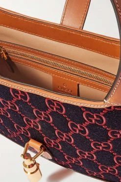 GUCCI Jackie 1961 Kleine Schultertasche Aus Woll-Jacquard Und Leder ,Blau -Offizielle GUCCI Website w920 q60 988