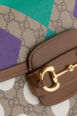 GUCCI Horsebit 1955 Mittelgroße Schultertasche Aus Beschichtetem Bedrucktem Canvas Mit Lederbesatz ,Braun -Offizielle GUCCI Website w920 q60 997
